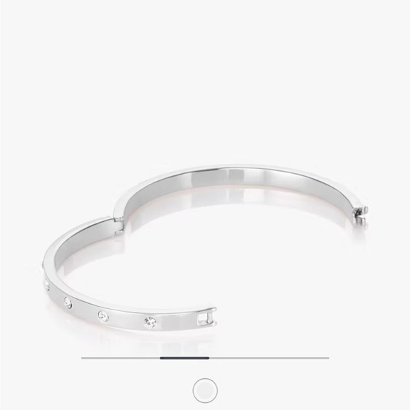 Kate Spade • Set In Stone Hinged Bangle • Silver - Picture 2 of 6